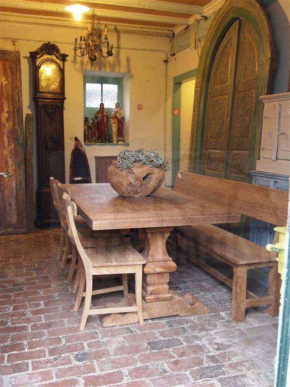 Teak kloostertafel 200x100cm - Afbeelding 5