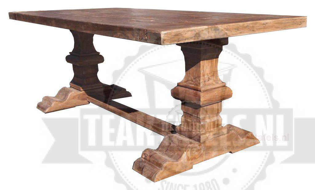 Teak kloostertafel 200x100cm